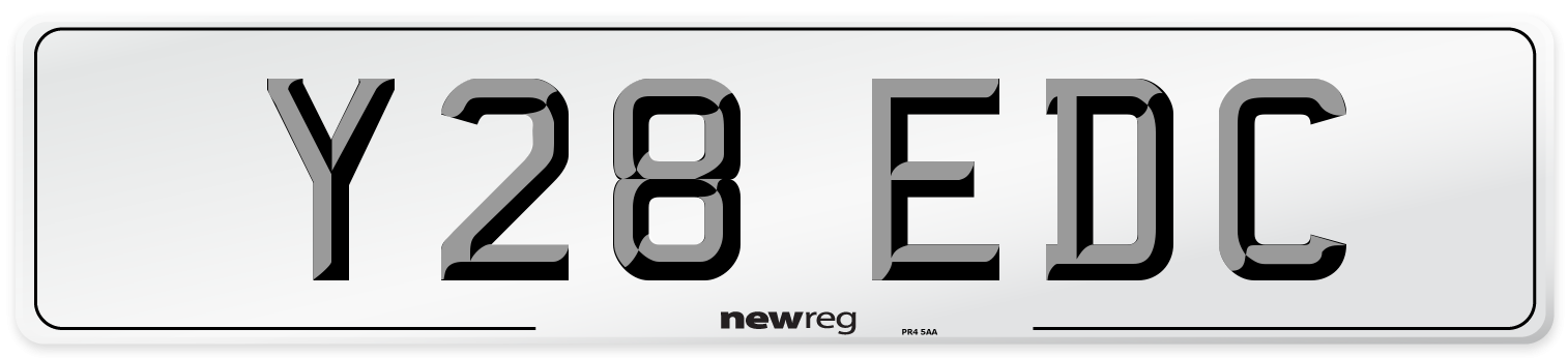 Y28 EDC Number Plate from New Reg